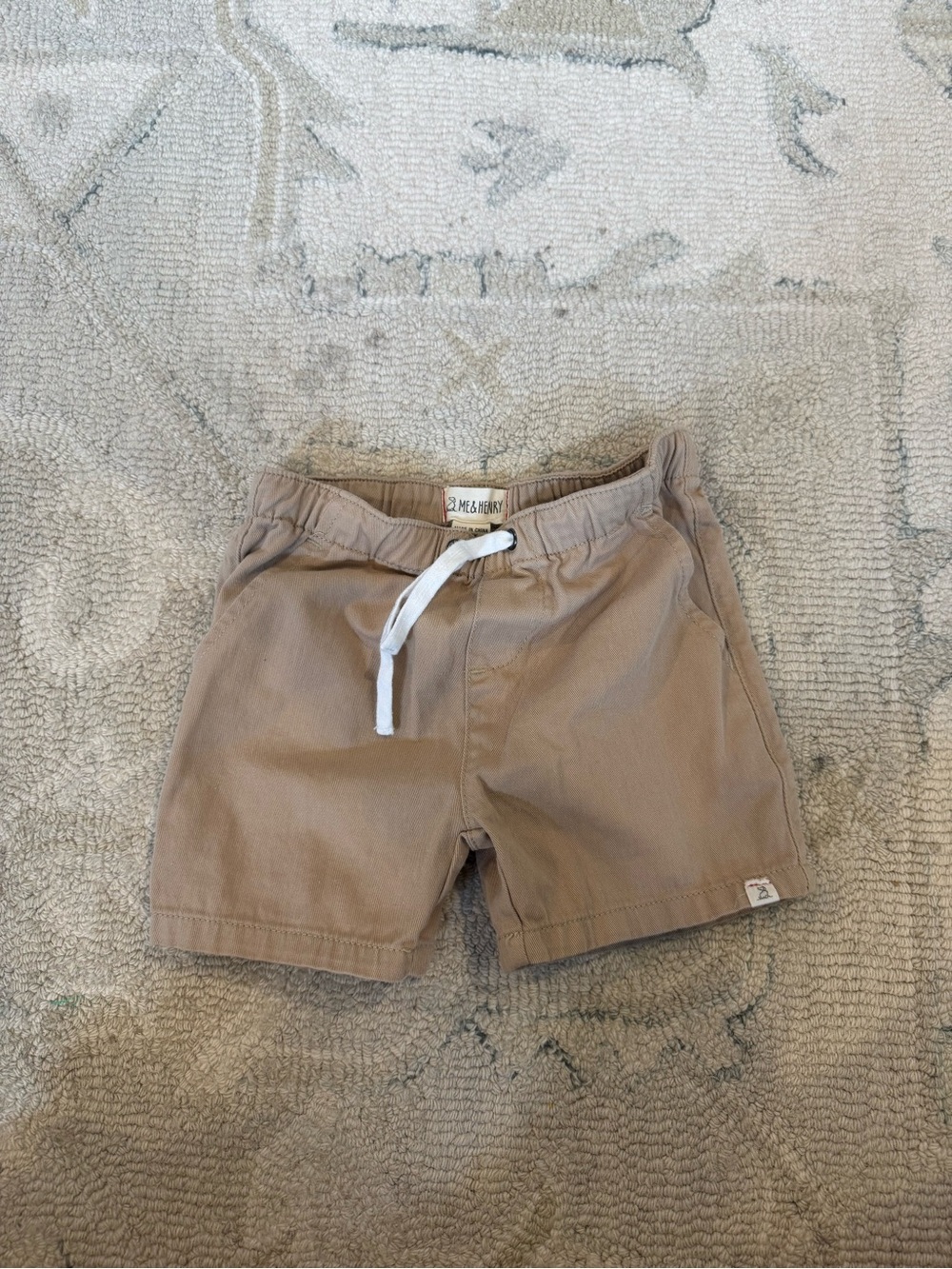 Kids Tan Pull-On Shorts with Drawstring Comfort